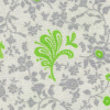 Miniatura de foto de Popelin estampado flores gris & verde