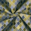 Miniatura de foto de Jaquard motivo geométrico azul, malva y amarillo