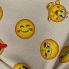 Miniatura de foto de Loneta gris estampada emojis