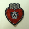 Miniatura de foto de  Aplique rocalla corazon negro-rojo