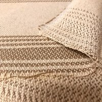 Miniatura de foto de Loneta rústica algodón y lino y rayas beige 