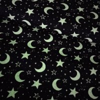 Miniatura de foto de Popelín estampado fosforescente estrellas y lunas