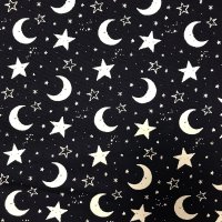 Miniatura de foto de Popelín estampado fosforescente estrellas y lunas