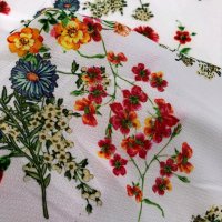 Miniatura de foto de Gasa estampado flores multicolor