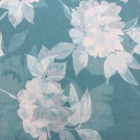 Miniatura de foto de Voile de algodón flores azul