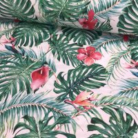 Miniatura de foto de Loneta estampada selva hibiscos y anturios 