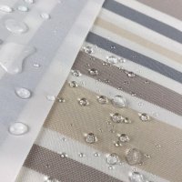 Miniatura de foto de Tela impermeable para exterior Dralon de rayas azul y beige