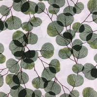 Miniatura de foto de Loneta estampada hojas verdes