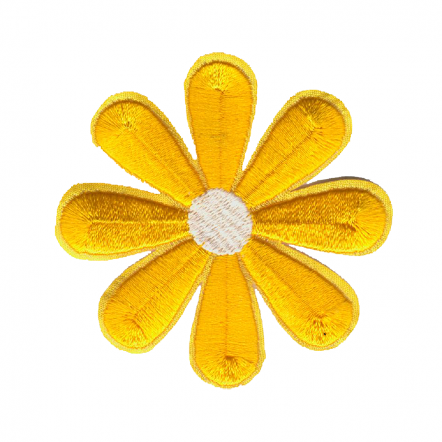 flor margarita termoadhesivo 6 cm. amarillo