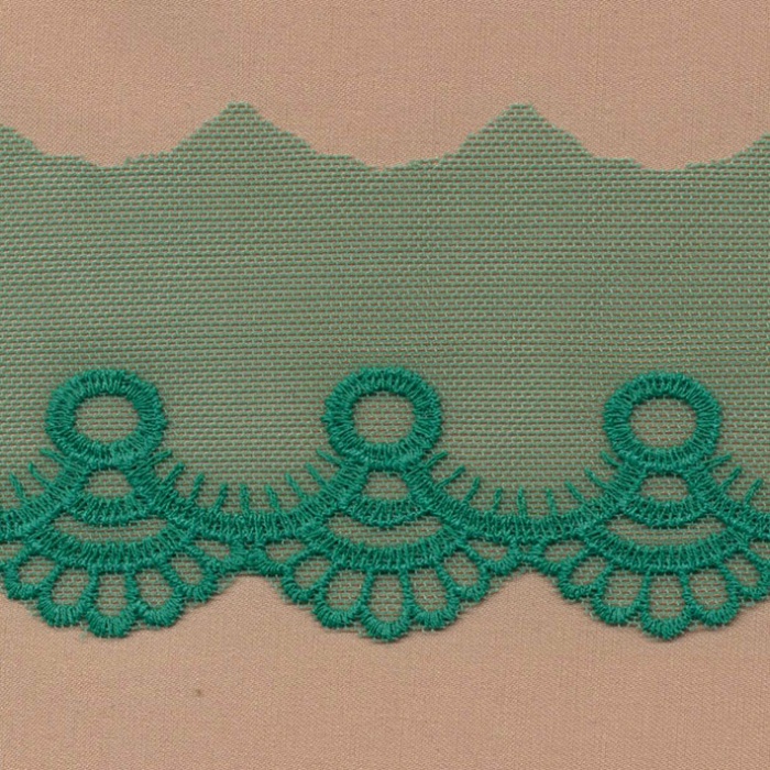 Foto de puntilla bordada algodón / nylon verde claro