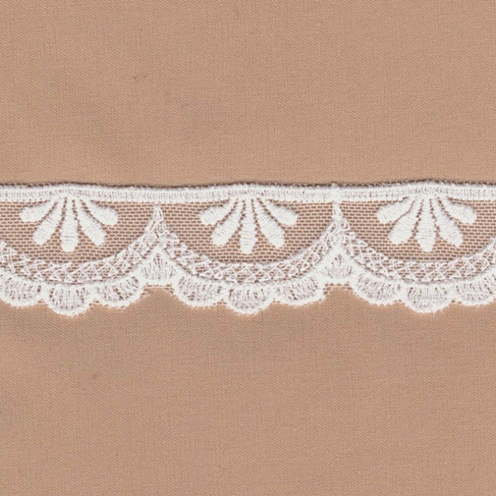 Foto de puntilla encaje bordado algodón / nylon blanco