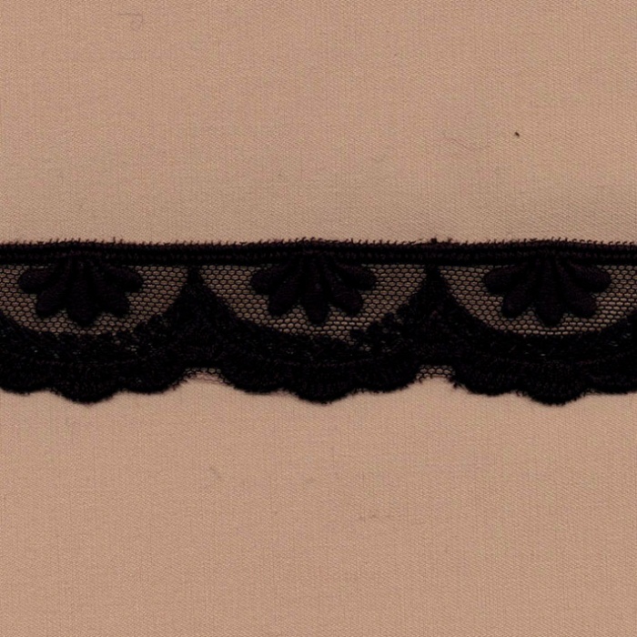 Foto de puntilla encaje bordado algodón / nylon negro