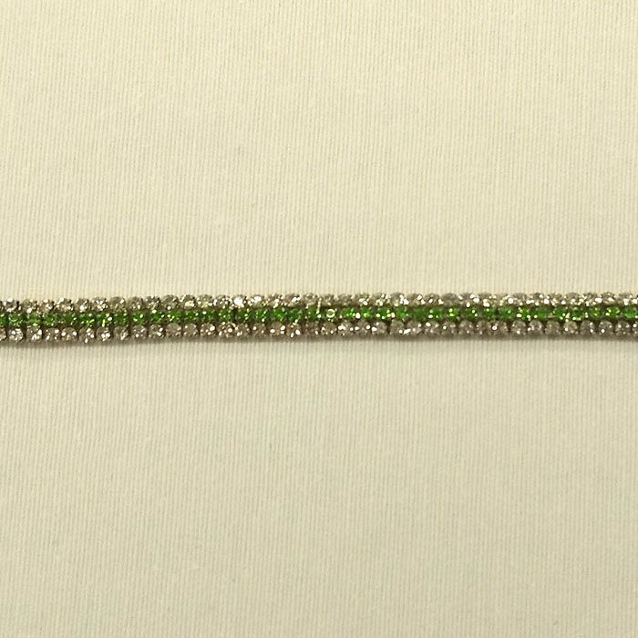 Cadena strass 3 hilos verde