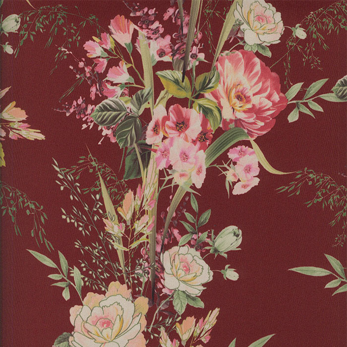 Foto de Neopreno doble cara estampado floral fondo granate