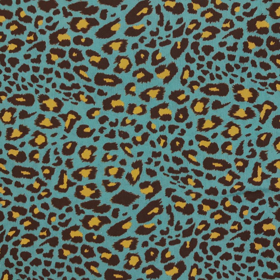 Loneta estampado digital piel leopardo azul