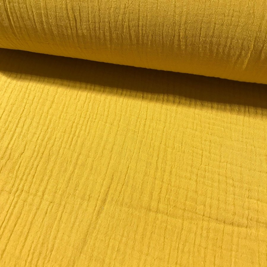 Triple gasa bambula amarillo mostaza