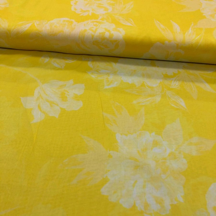 Voile de algodón flores amarillo